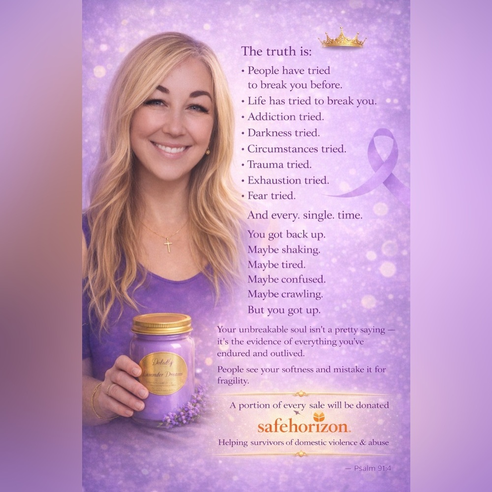 Domestic Violence Awareness Candle • Hope & Healing • 16oz Lavender